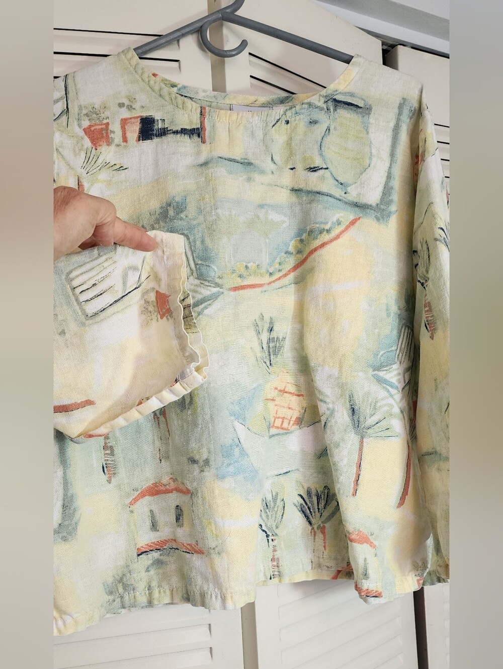 Hot Cotton by Marc Ware Linen/Cotton womens sx XL 3/4 length beachy shirt - Picture 8 of 8